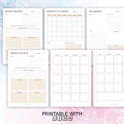 Bullet Journal Pintables, Bullet Journal Bundle, Printable Bujo Inserts, Weekly Spread