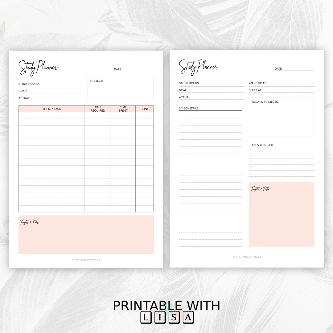 Student Planner Printable - Organizer for Study, Assignments & Time Management