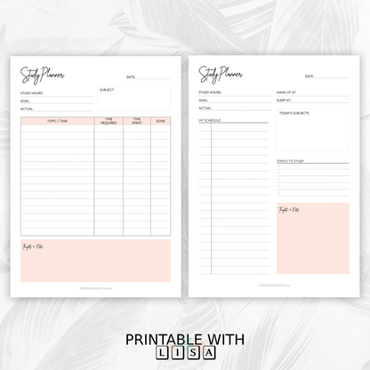 Student Planner Printable - Organizer for Study, Assignments & Time Management