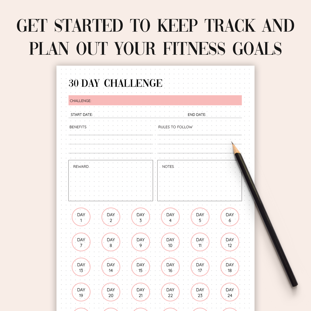 Bullet Journal Printable- Health and Fitness Planner - Dotted Grid - BUJO