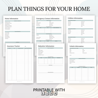 Household Binder Printable, Home Management Planner