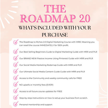Roadmap To Riches 2.0 Course Master Resell Rights Digital Marketing Business Development Digital Marketing Blueprints Course PLR Course